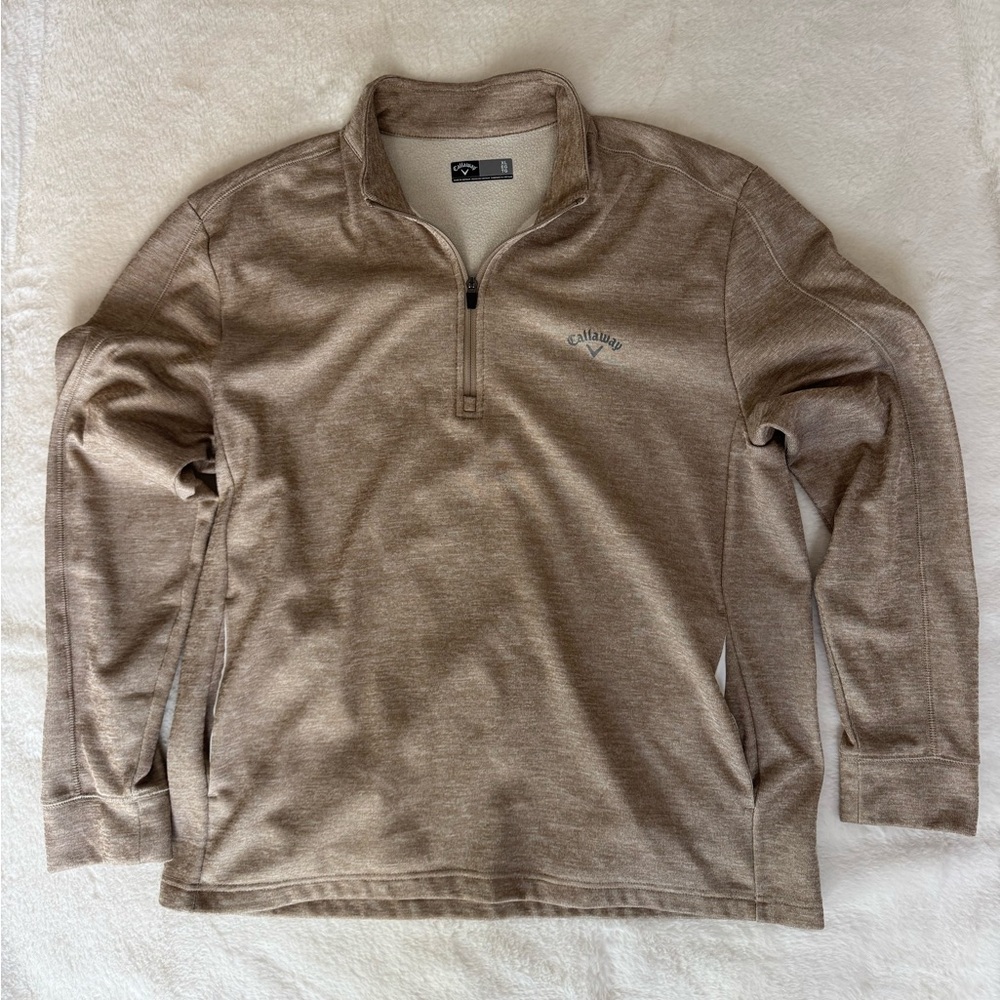 Callaway Men's Beige Zip-Up Sweater